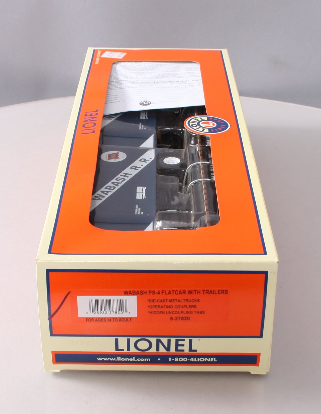 Lionel 6-27820 Wabash PS-4 Flatcar with Piggyback Trailers