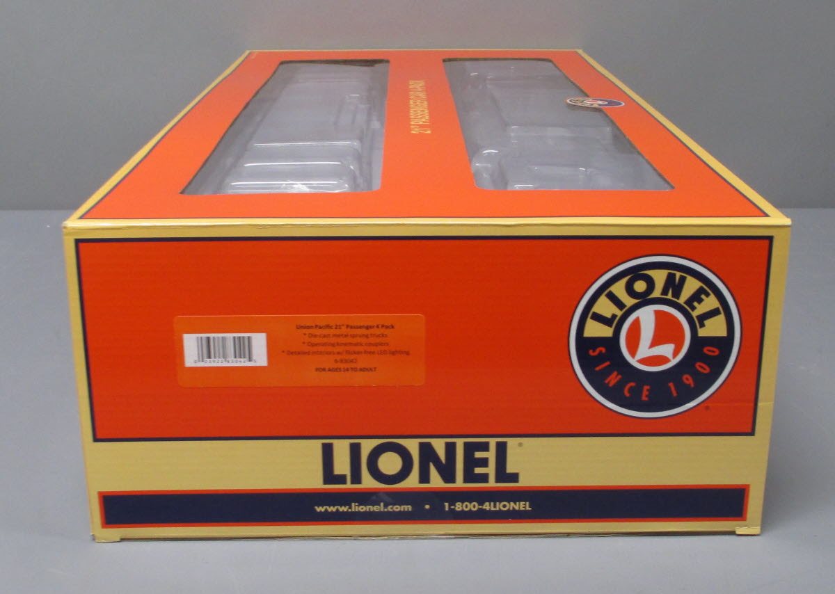 Lionel 6-83042 Union Pacific 21" Excursion Passenger Cars (Set of 4)