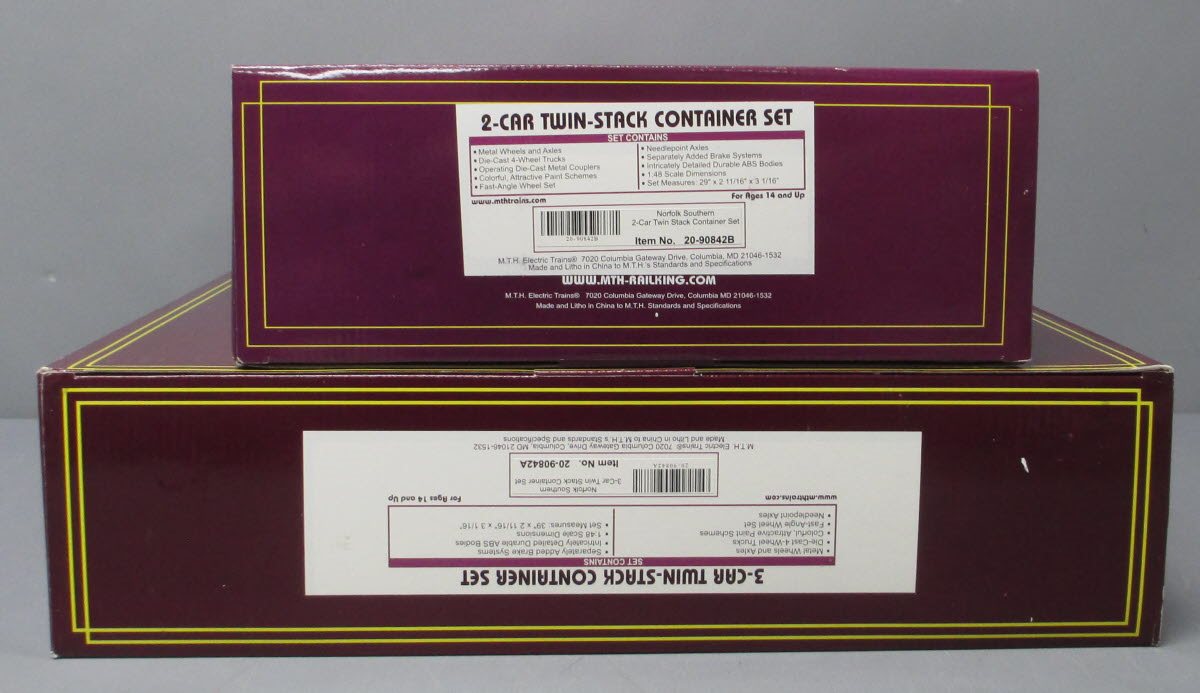 MTH 20-90842 O Norfolk Southern Twin Stack Container Set (Set of 5)