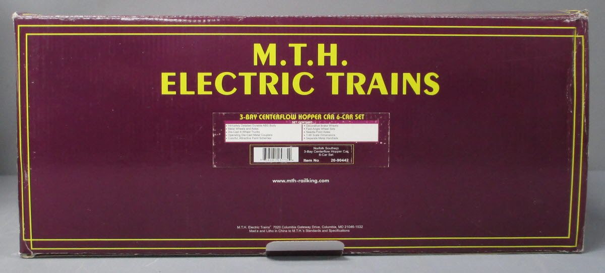 MTH 20-90442 O Norfolk Southern 3-Bay Centerflow Hopper Car Set (Set of 6)