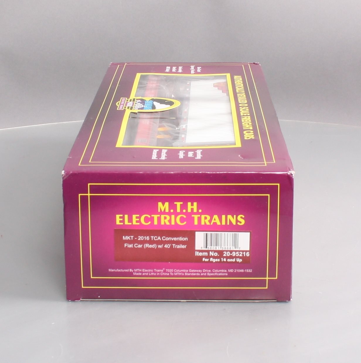 MTH 20-95216 O Missouri Kansas & Texas Railway Premier Flat Car w/ 40’ Trailer
