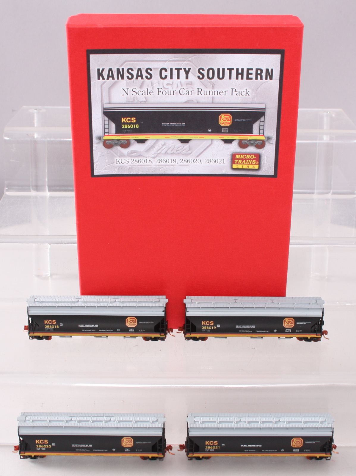 Micro-Trains 99300023 N KCS 3 Bay Covered Hopper w/Elongated Hatches Runner Pack