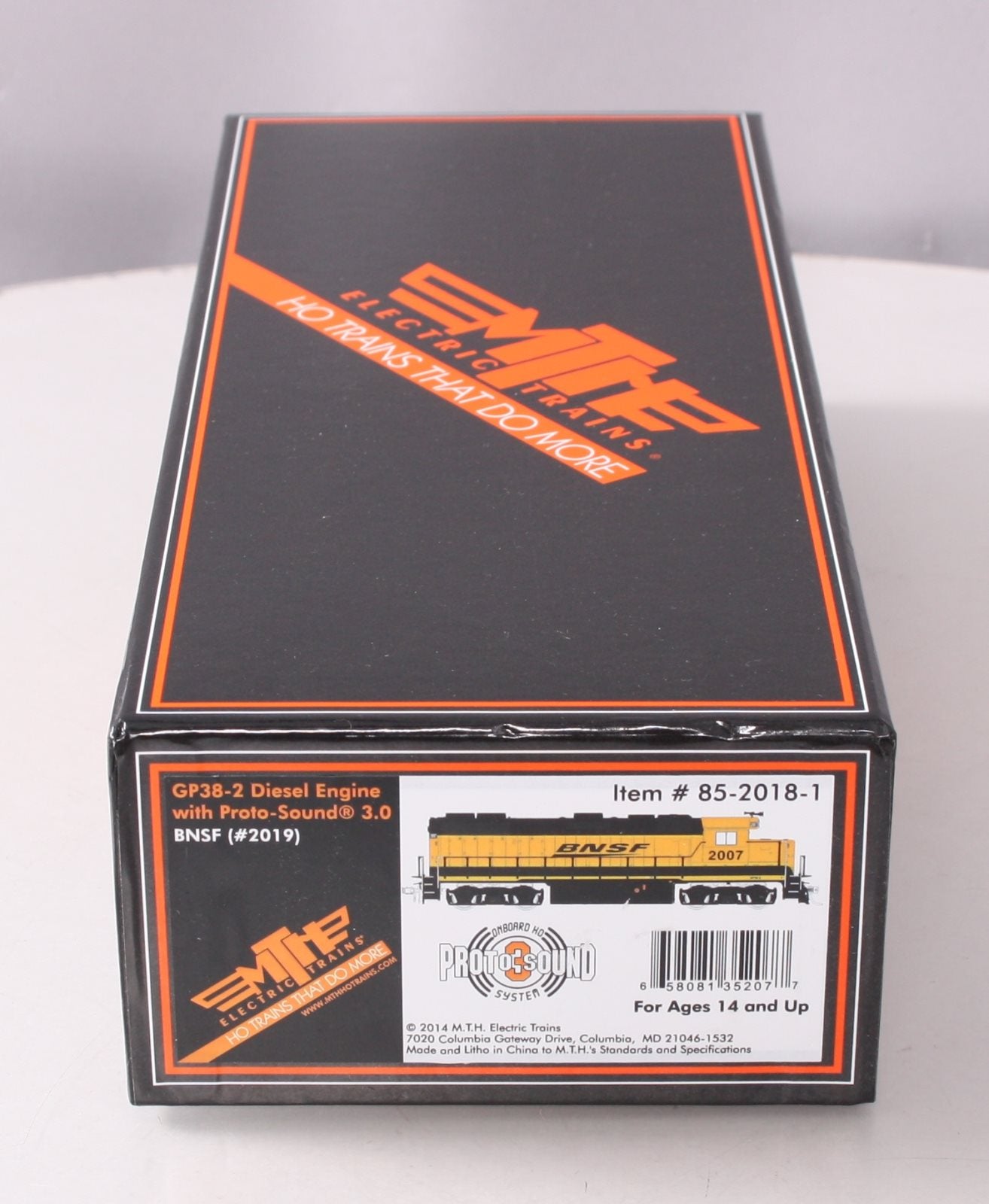 MTH 85-2018-1 HO Burlington Northern Santa Fe GP38-2 Diesel w/ P-S 3 #2019