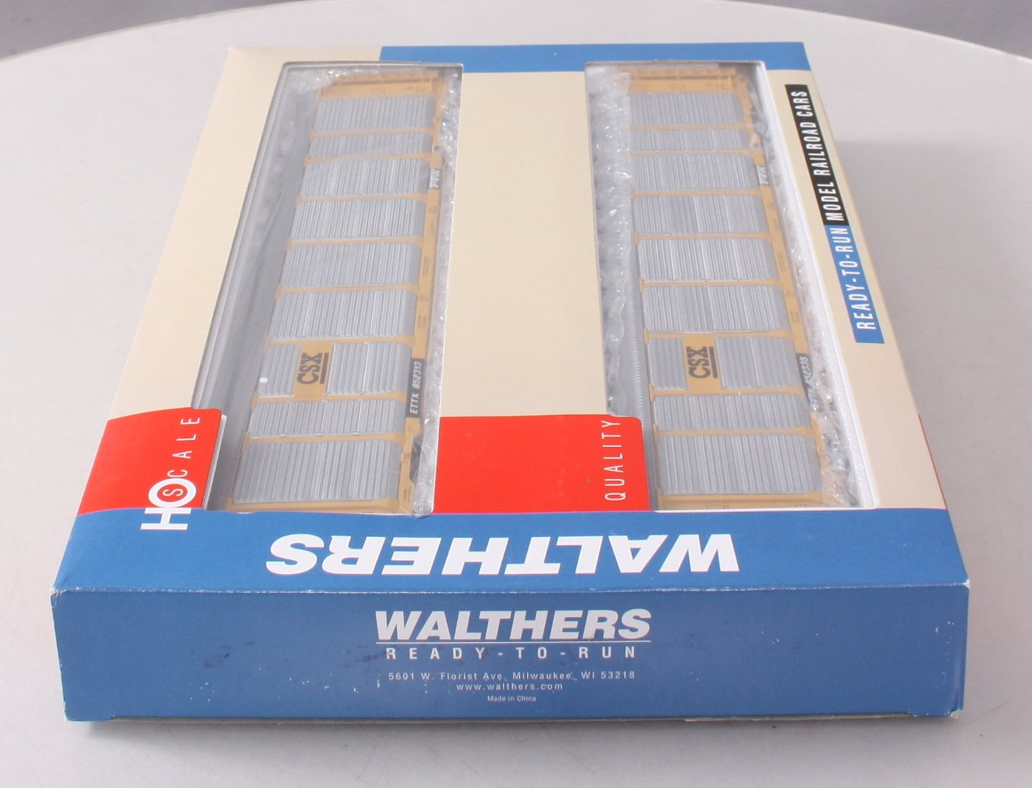 Walthers 932-24855 HO Scale CSX Thrall 89' Tri-Level Auto-Carriers 2-Pack