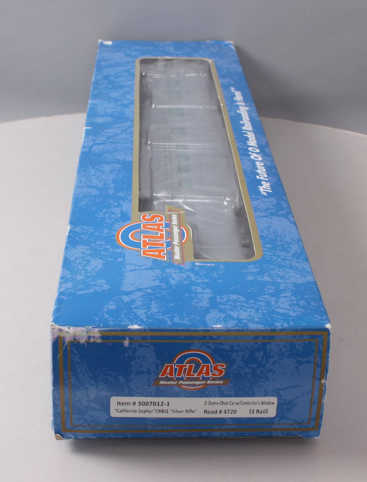 Atlas 3007012 O California Zephyr CB&Q Vista Dome w/Conductors Window #4720