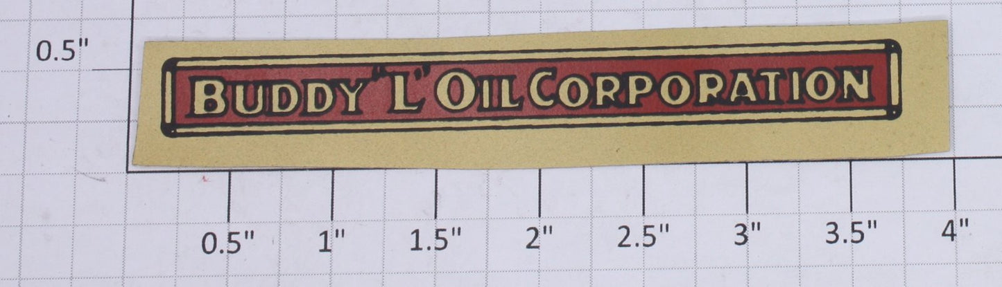 Buddy L BL-11 Buddy "L" Oil Corporation Decal