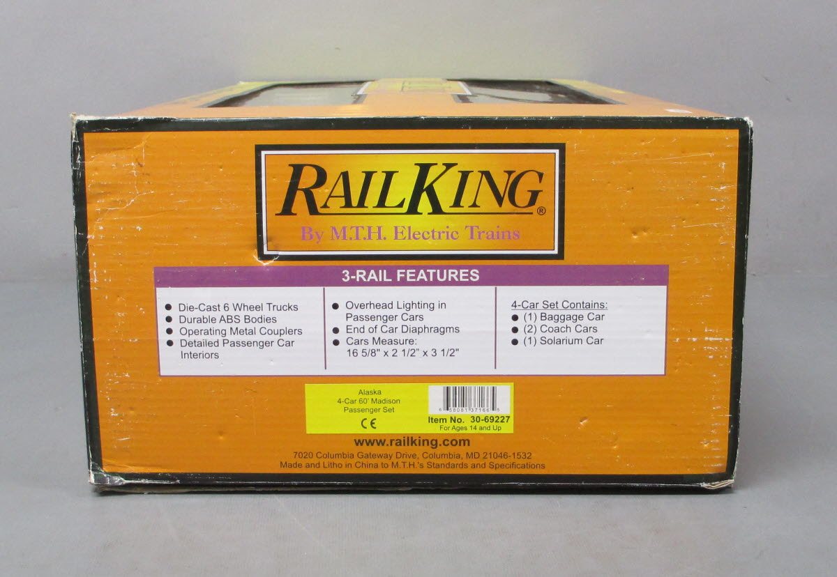 MTH 30-69227 O Alaska 60' Madison Heavyweight Passenger Car Set (Set of 4)