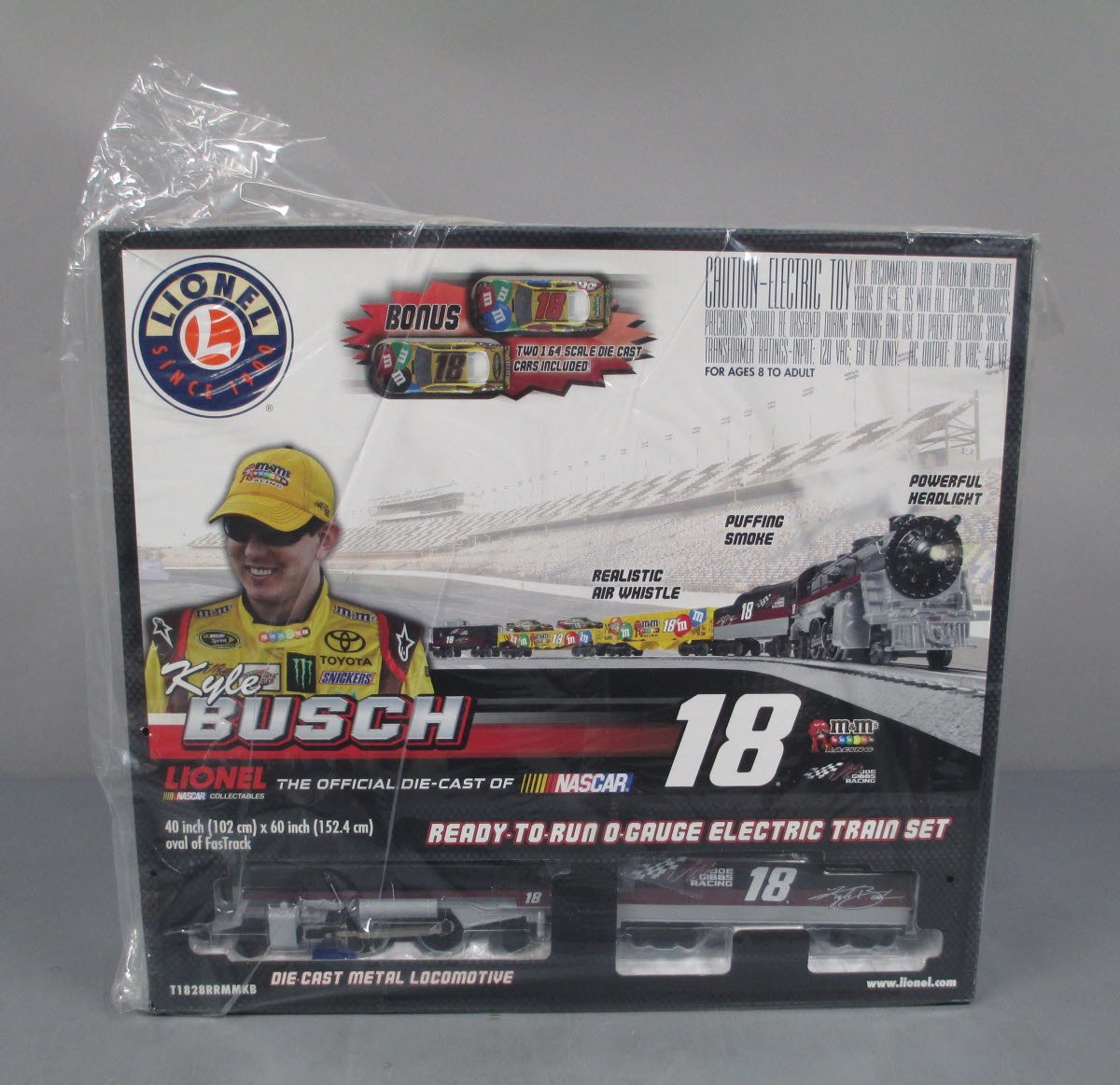 Lionel T1828TRAIN Kyle Busch #18 NASCAR O Gauge Steam Train Set