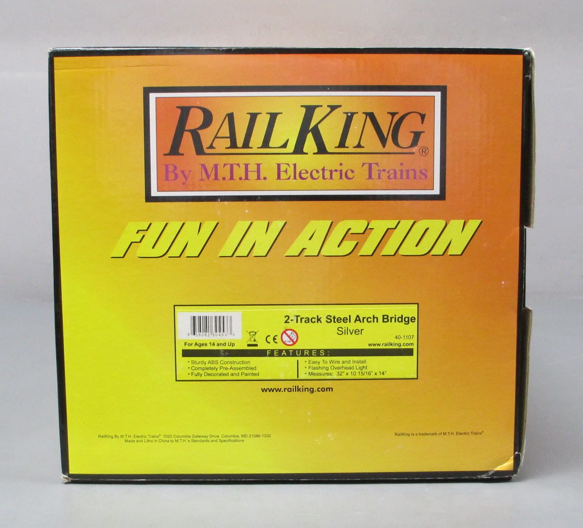 MTH 40-1107 O 2-Track Silver Steel Arch Bridge