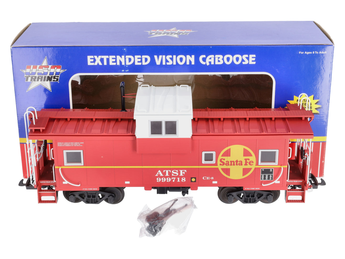 USA Trains 12123 G Atchison, Topeka & Santa Fe Extended Vision Caboose #999718