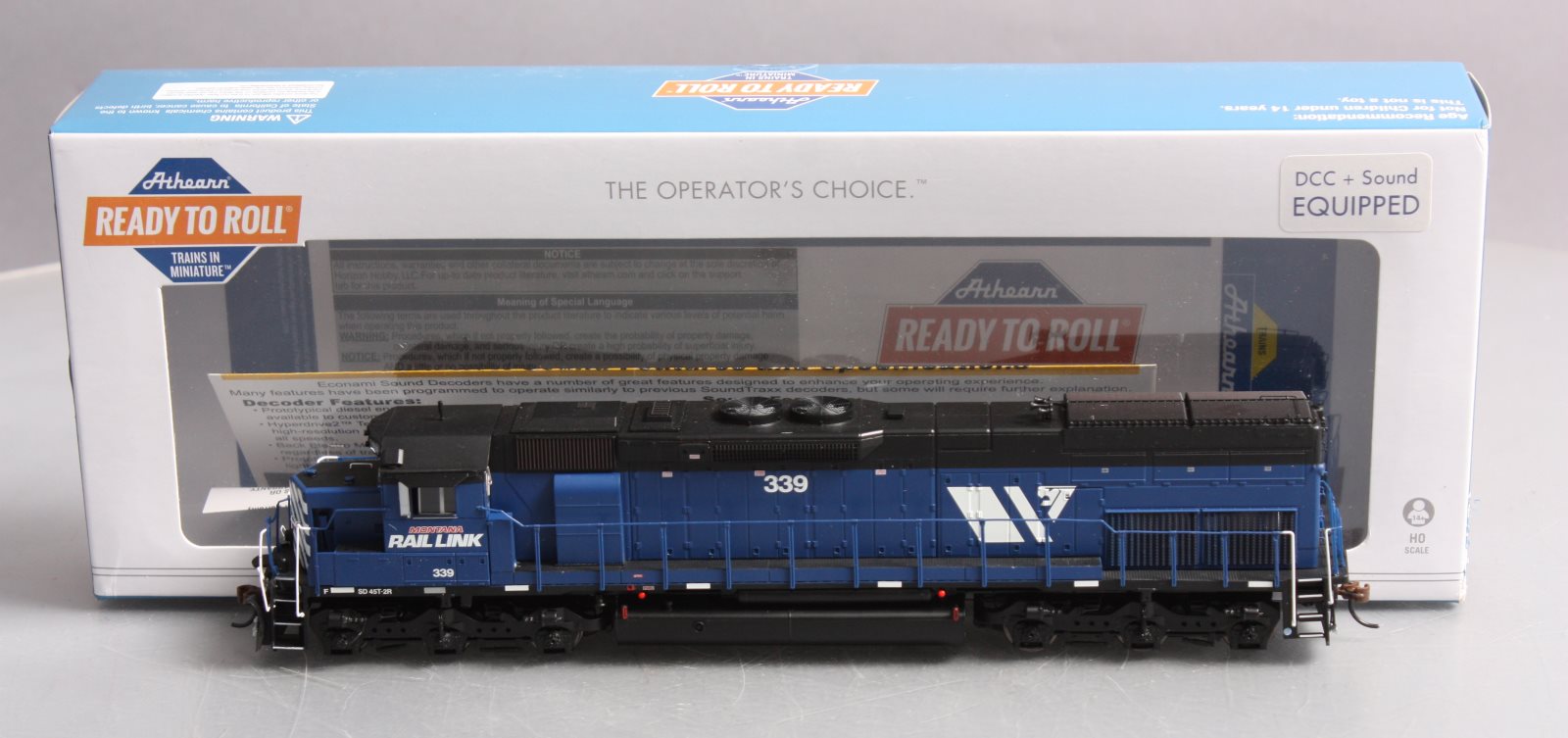 Athearn 86838 HO Montana Rail Link SD45T-2 Diesel Loco w/DCC