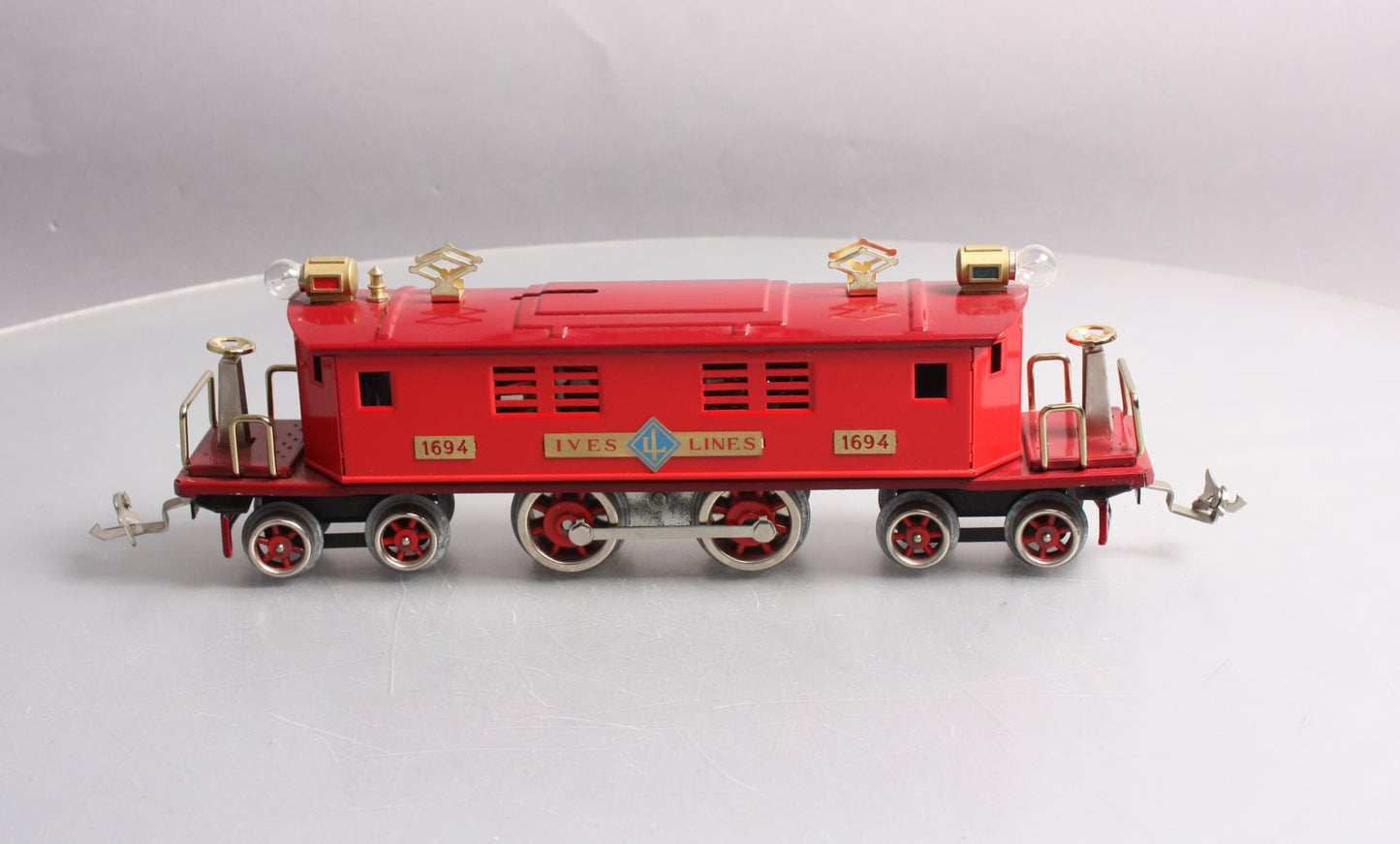 MTH 10-3024-1 Ives Red/Maroon Tinplate Electric Locomotive w/PS 2.0 #1694