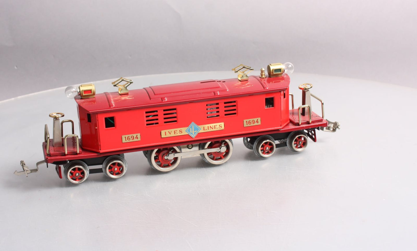 MTH 10-3024-1 Ives Red/Maroon Tinplate Electric Locomotive w/PS 2.0 #1694