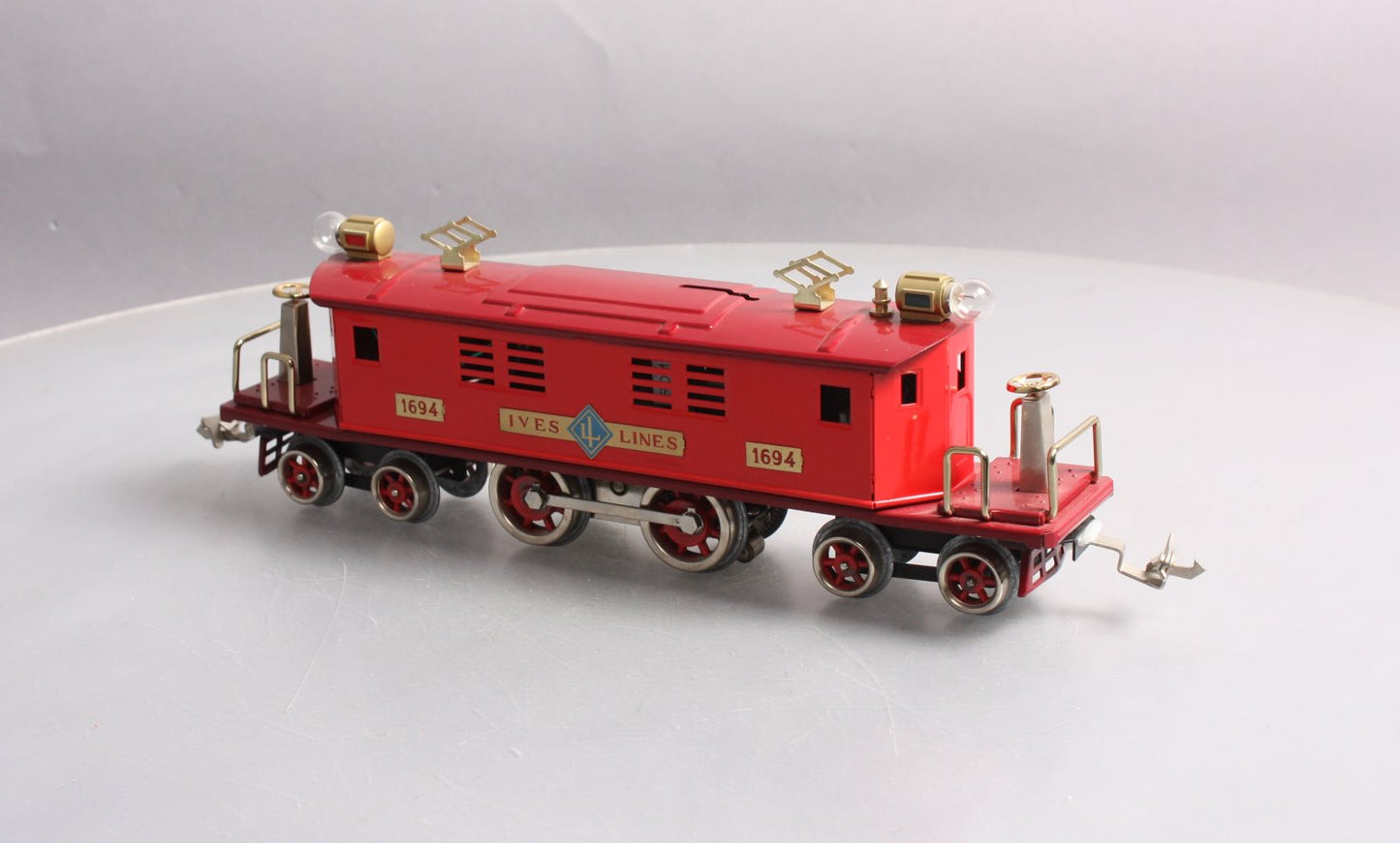 MTH 10-3024-1 Ives Red/Maroon Tinplate Electric Locomotive w/PS 2.0 #1694