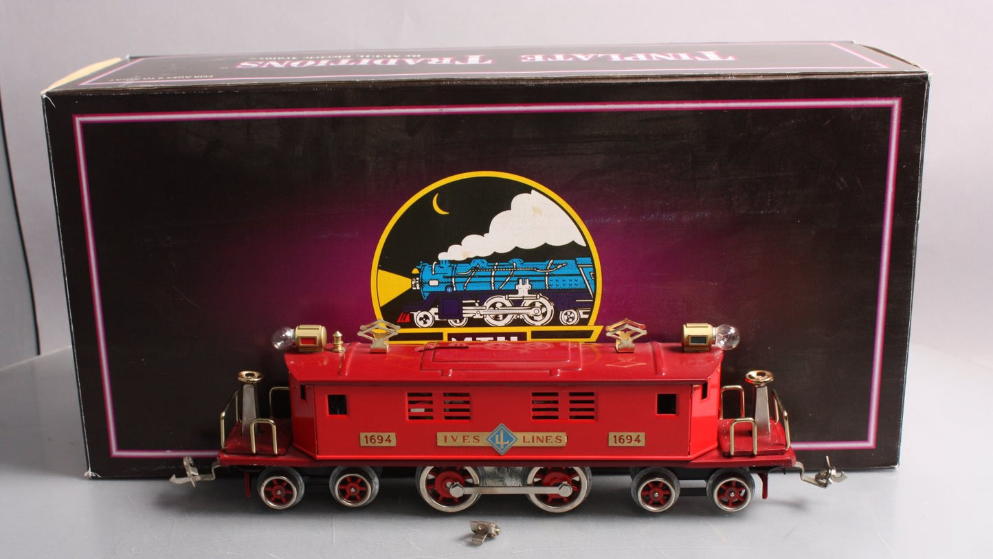 MTH 10-3024-1 Ives Red/Maroon Tinplate Electric Locomotive w/PS 2.0 #1694