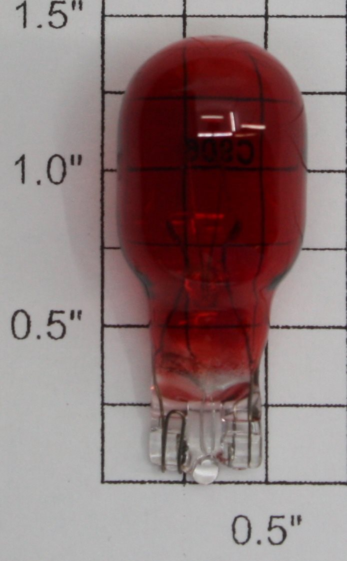 Acme 906R Transparent Red T5 Wedge 13V .69A 6CP Light Bulb