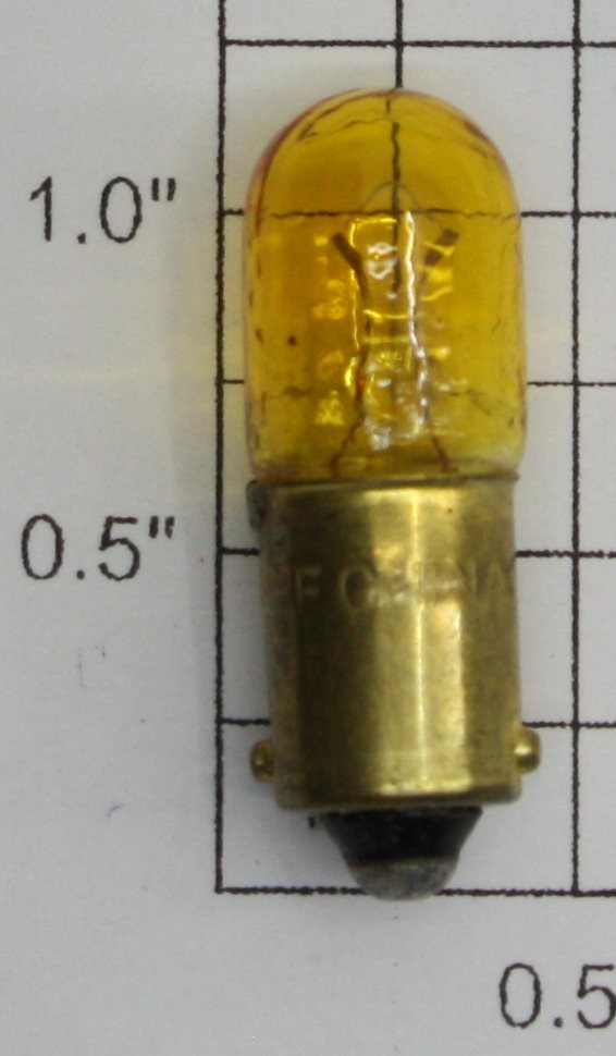 Acme 44Y 6.3V .25A .9CP T3 1/4 Miniature Bayonet Base Yellow Light Bulb