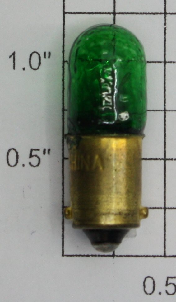 Acme 44G 6.3V .25A .9CP T3 1/4 Miniature Bayonet Base Green Light Bulb
