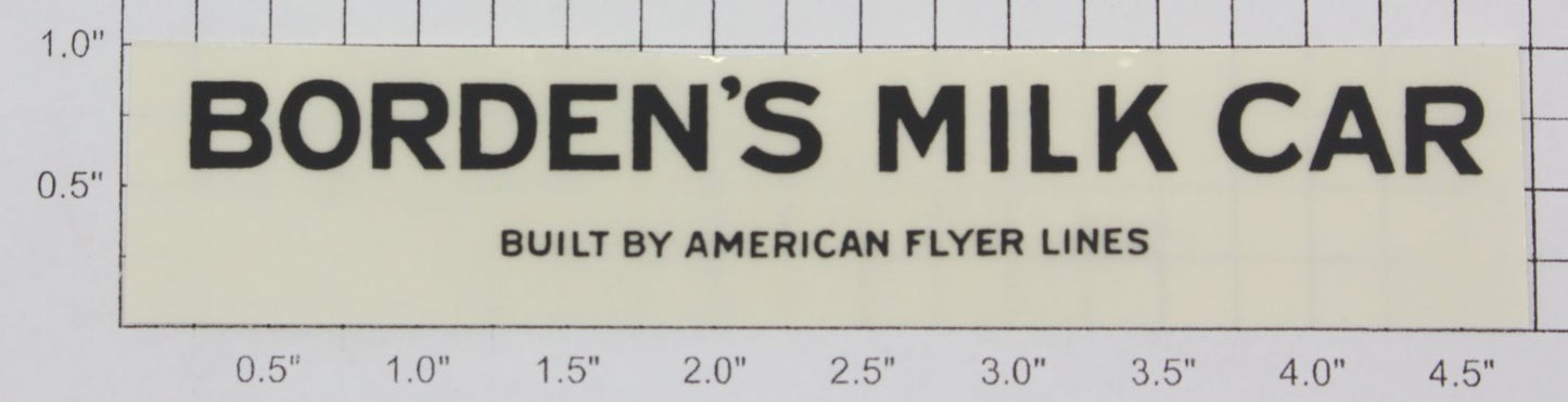 American Flyer 412-5 "Borden's Milk Car" Sticker Decal