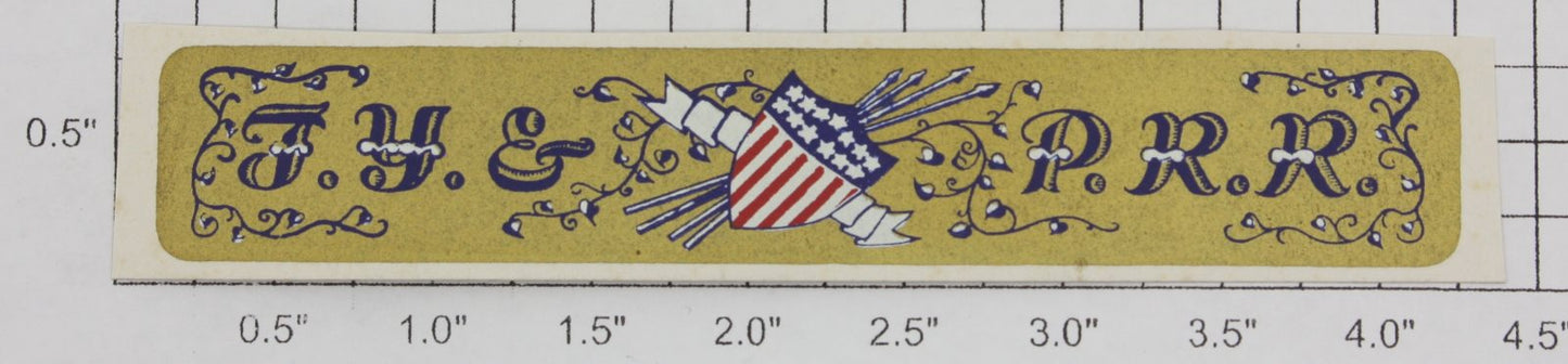 American Flyer 500-17 "F.Y.E. P.R.R." Sticker Decal with Adhesive