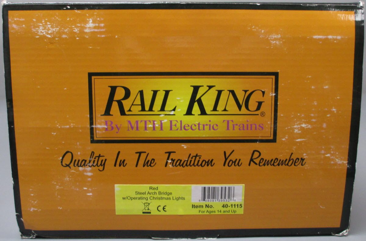 MTH 40-1115 O RealTrax Steel Arch Bridge with Operating Christmas Lights