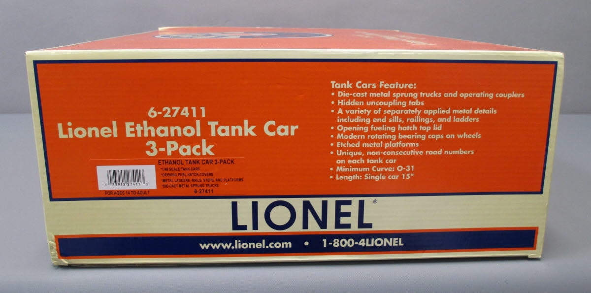 Lionel 6-27411 O Ethanol Tank Car (Pack of 3)