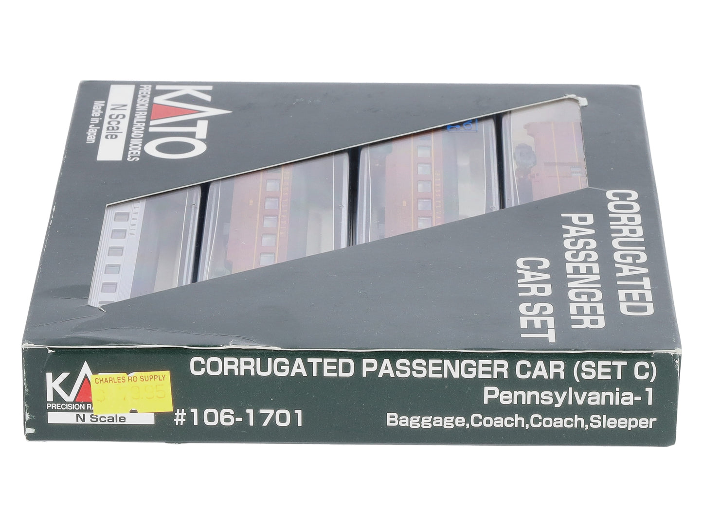Kato 106-1701 N Scale Pennsylvania Corrugated Passenger Cars (Set of 4)