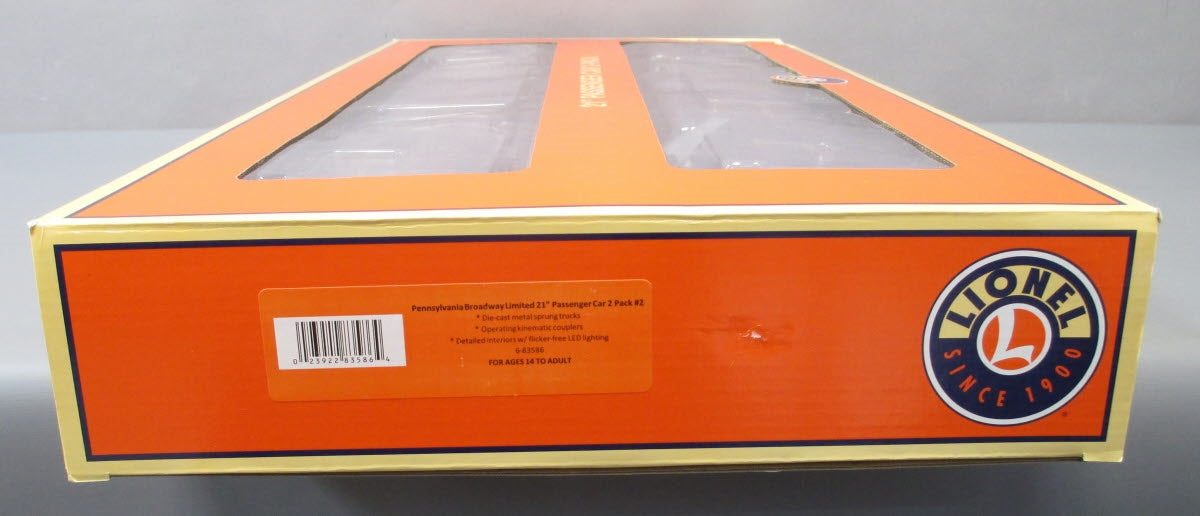 Lionel 6-83586 O Pennsylvania Broadway Limited 21' Passenger Cars (Pack of 2)