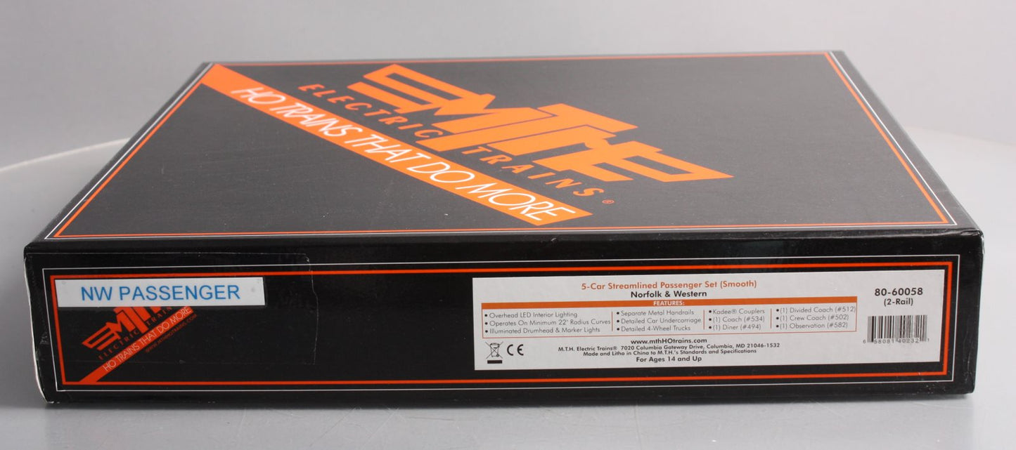 MTH 80-60058 HO Norfolk & Western Passenger Car Set (Set of 5)