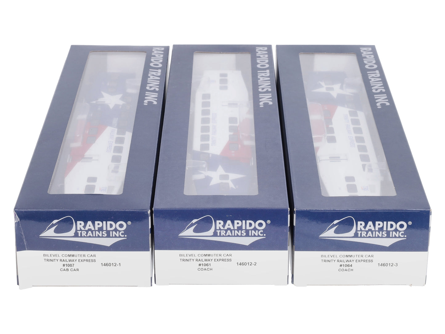 Rapido Trains 146012 HO TRE Bi-Level Commuter Coach Car Set #1 (Pack of 3)