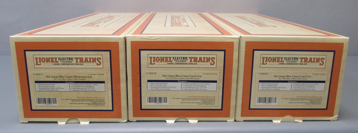 MTH 11-40021 Std. Gauge Blue Comet 3-Car Passenger Set