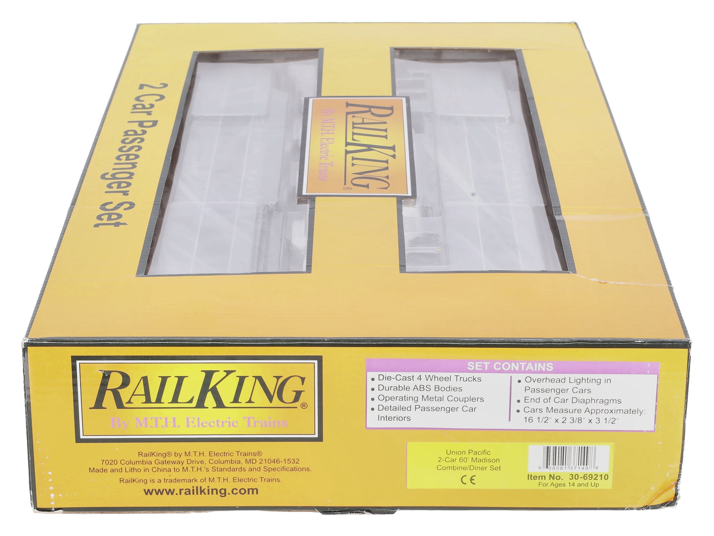 MTH 30-69210 O Union Pacific RailKing 60' Madison Combine/Diner Set (Set of 2)