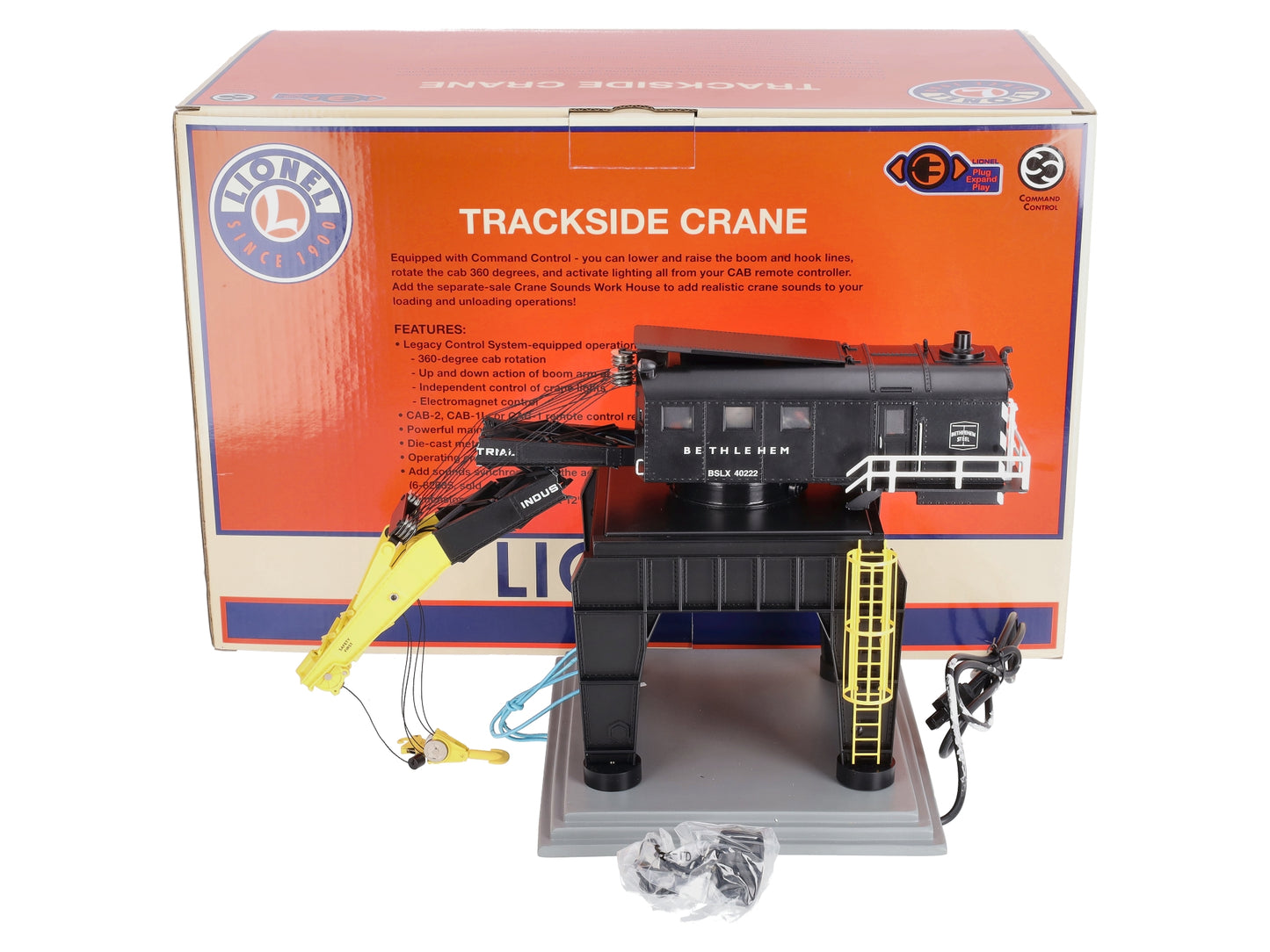 Lionel 6-82055 O Gauge Bethlehem Steel Command Control Trackside Crane w LEGACY