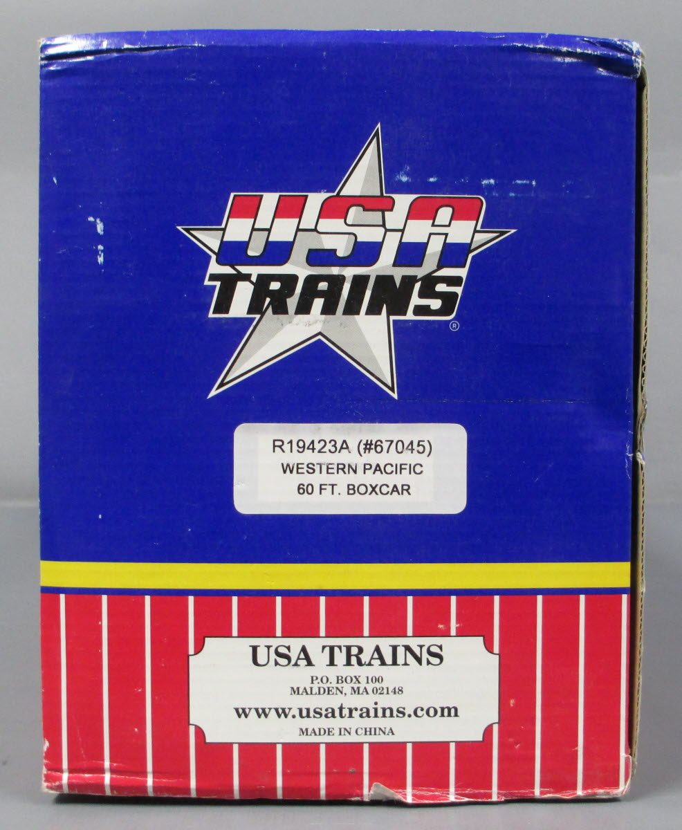 USA Trains R19423A G Scale Western Pacific 60' Steel Boxcar #67044