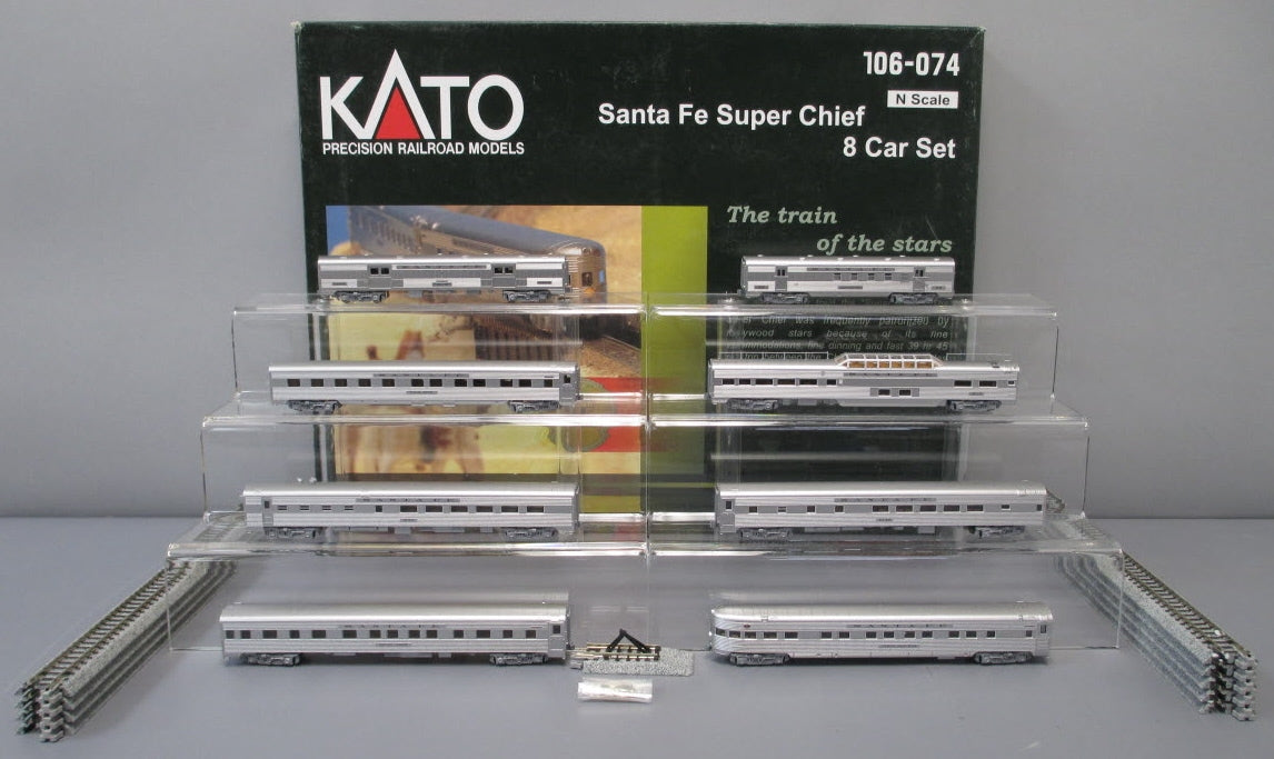 Kato 106-074 N Scale Santa Fe Super Chief Passenger Cars (Set of 8
