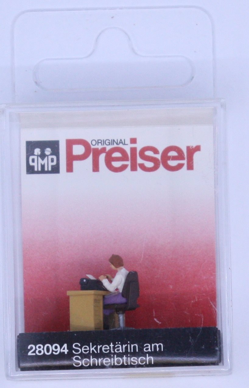 Preiser 28094 HO Secretary At Her Desk Figure