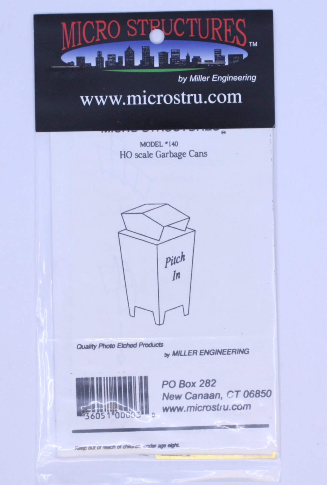 Miller Engineering HO-140 HO Scale Garbage Cans