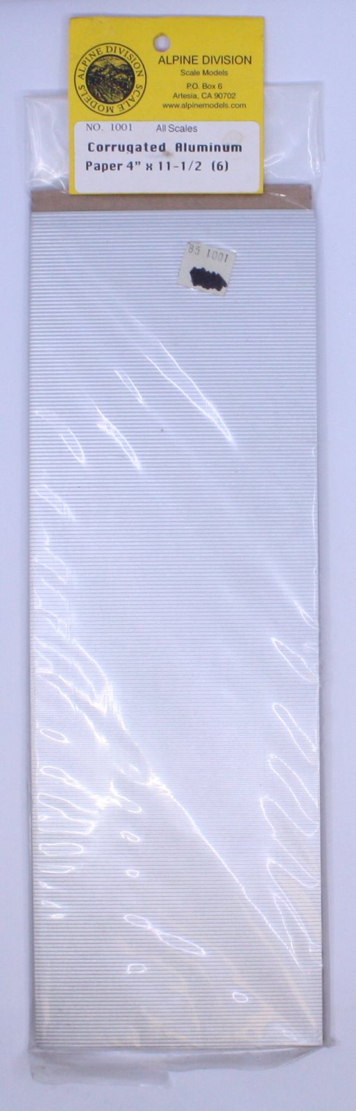 Alpine Division Scale Models 1001 Corrugated Aluminum Paper 4 x 12" (Pack of 6)