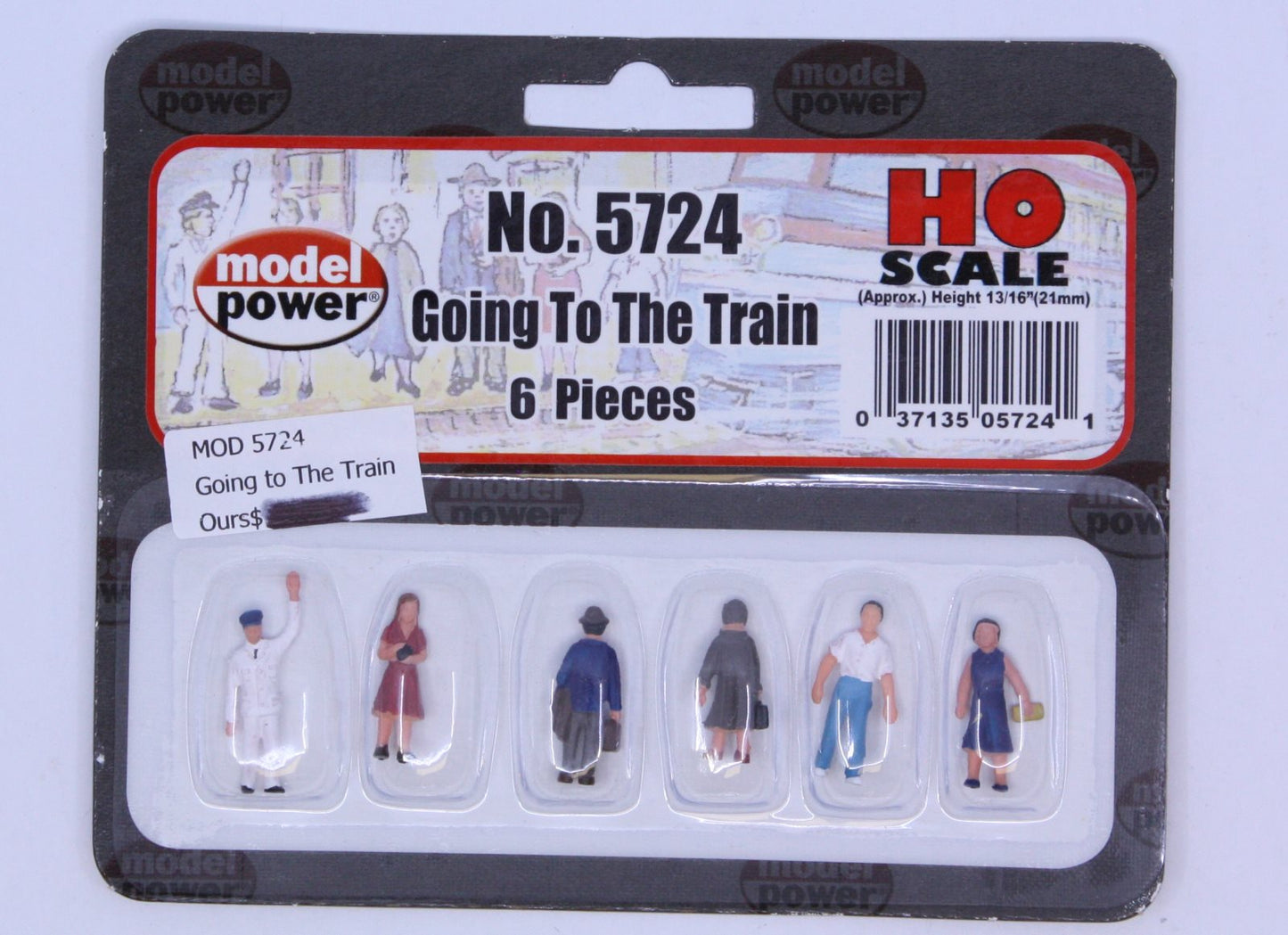 Model Power 5724 HO Pedestian Figures Going to Board the Train (Set of 6)