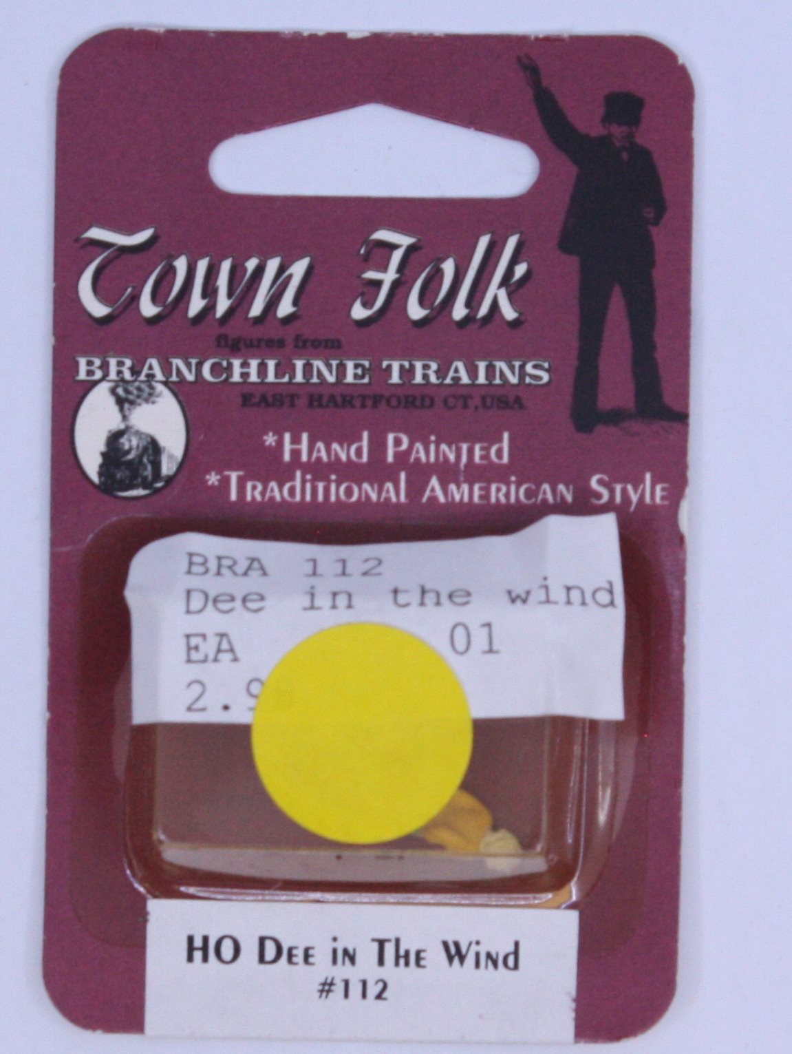 Branchline Trains 112 HO Town Folk "Dee in The Wind" Single Figure