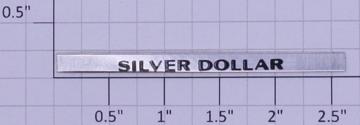 Williams 2500-14 Silver Dollar Nameplate