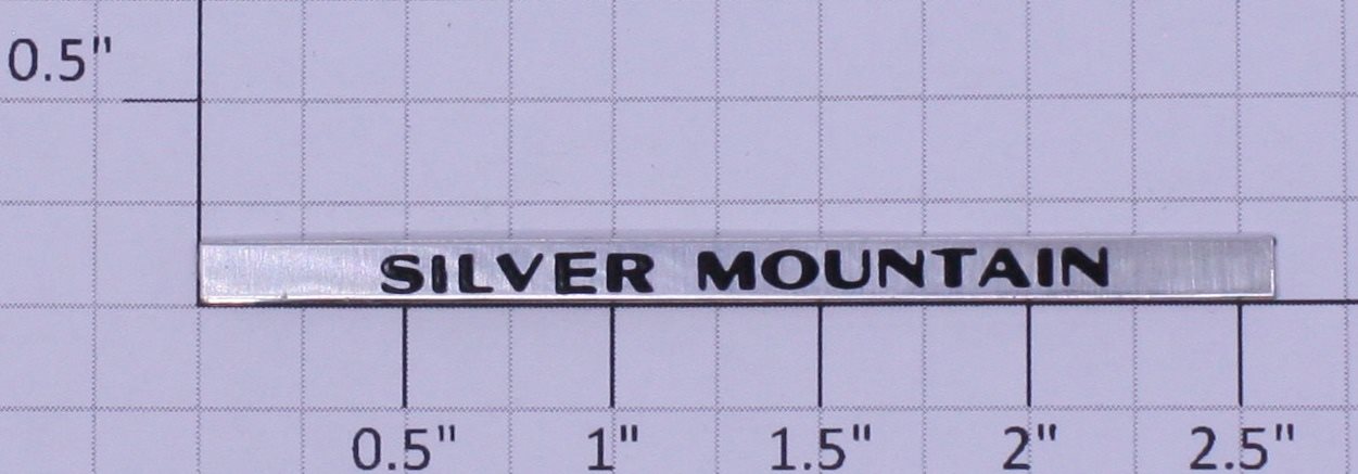 Williams 2500-4 Silver Mountain Nameplate