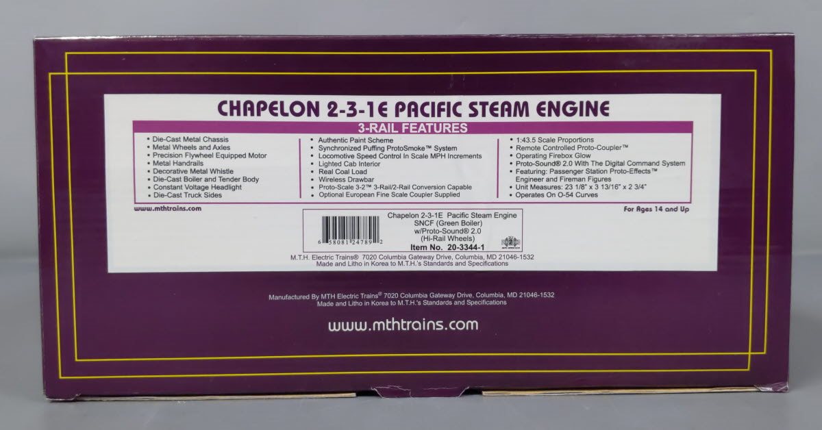 MTH 20-3344-1 Orient Express 2-3-1 Pacific w/PS2 (Hi-Rail Wheels) 231E22