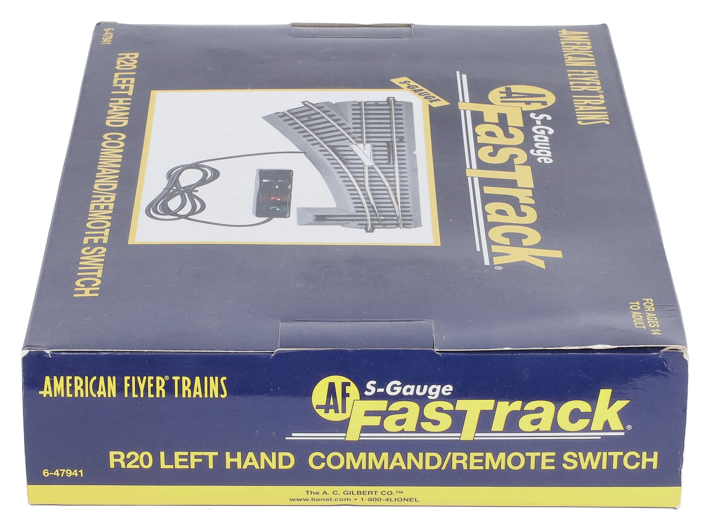 American Flyer 6-47941 S Left Hand R-20 FasTrack Command/Remote Switch Turnout
