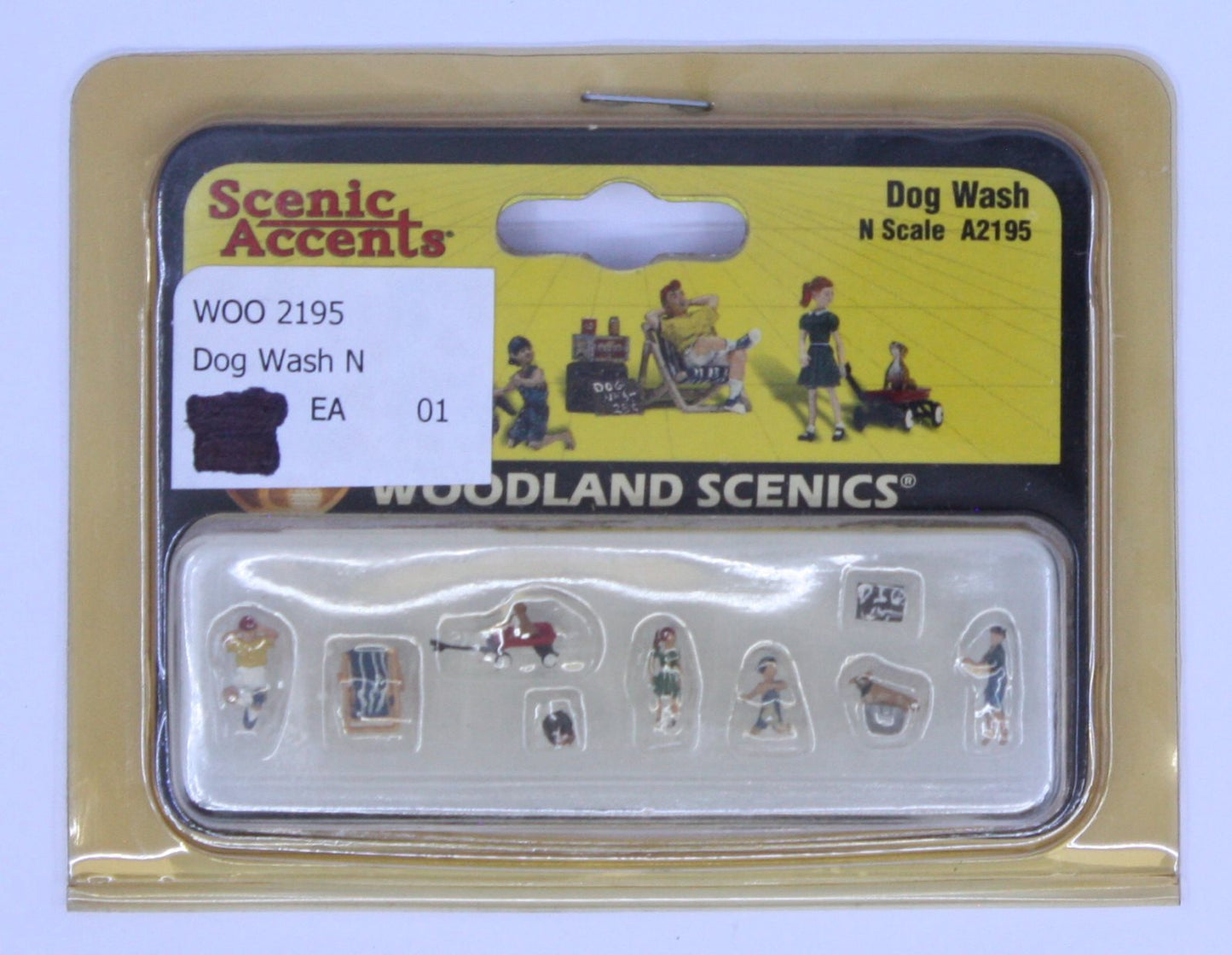 Woodland Scenics A2195 N Scenic Accents Dog Wash Figures (Set of 9)