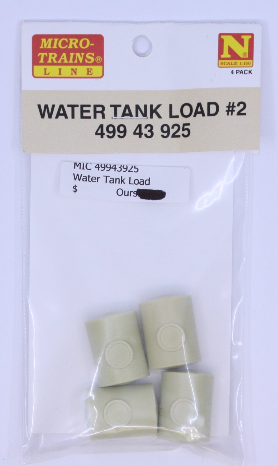 Micro-Trains 49943925 N Water Tank Load #2 (Pack of 4)