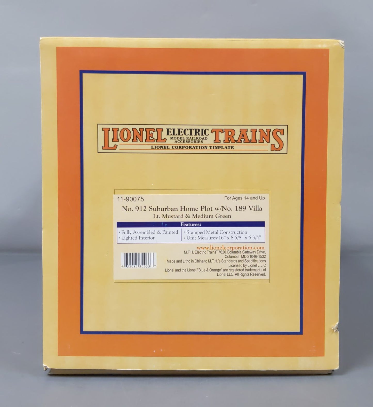 MTH 11-90075 O Suburban Home Plot w/ Villa Lt. Mustard & Med. Green #912 & #189