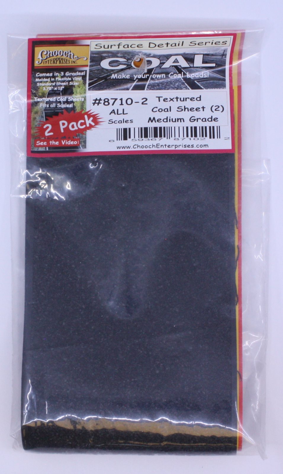 Chooch Enterprises 8710-2 All Scales Flexible Textured Coal Sheet 2-Piece Set