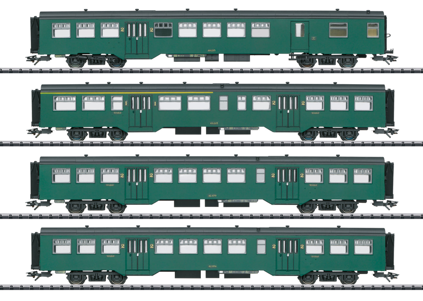 Trix 23221 HO Belgian State Railways M2 B11 2nd Class Passenger Car (Set of 4)