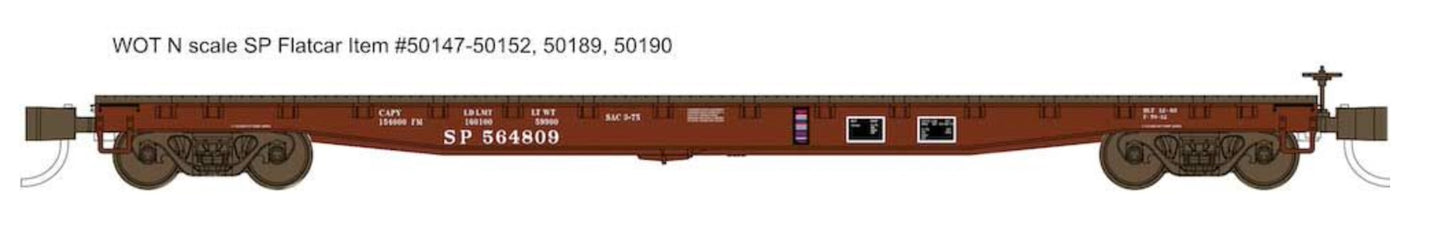 Wheels of Time 50189 N SP 53'-6" General Service Fish Belly Flatcar (Pack of 3)